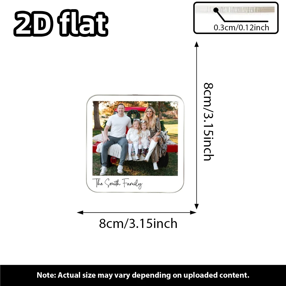 Personalized Christmas Photo Ornament 1PC, Couple Gift, Newborn Baby Photo Decoration, Family Picture Keepsake