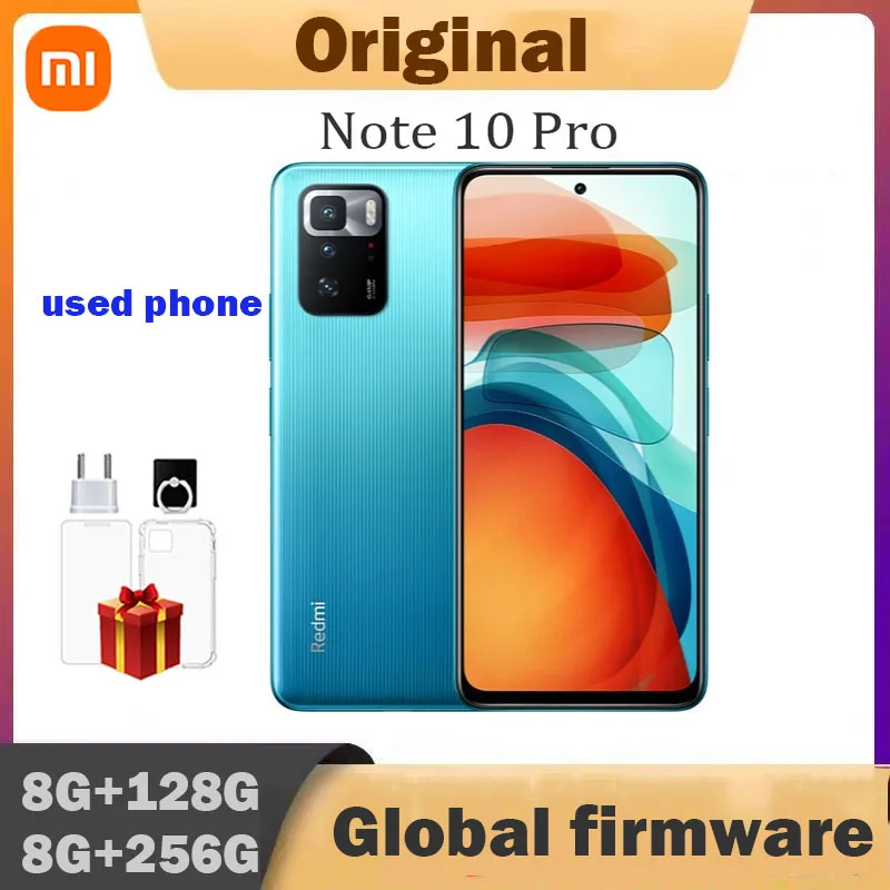 Global Rom Xiaomi Redmi Note 10 Pro 5G smartphone 6.5inch 2400x1080pixel used phone