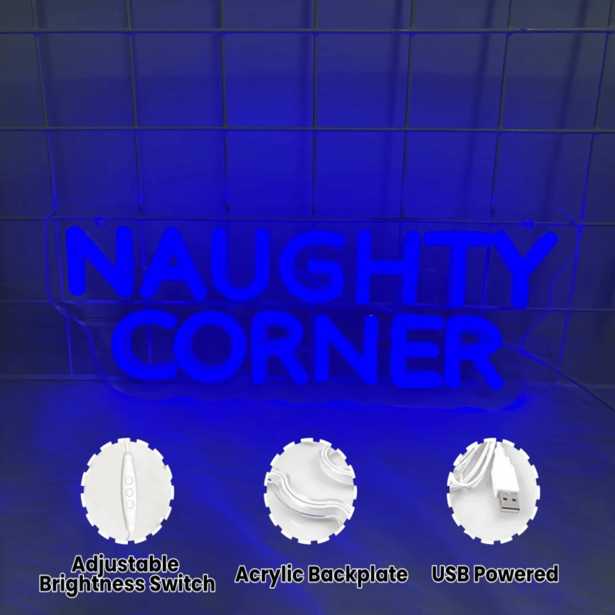 Naughty Corner Neon Sign Perfect for Decorating Your Home,Bar,Or Party Space,And Makes a Great Gift for Birthdays And Christmas