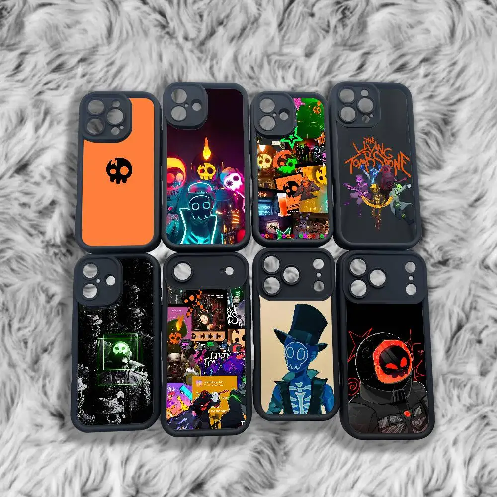 

The L-Living T-Tombstone Phone Case For iPhone 17,16,15,14,13,12,11,Pro,Max,Plus,X,XS,SE4,E,Mini Black Thickened border Case