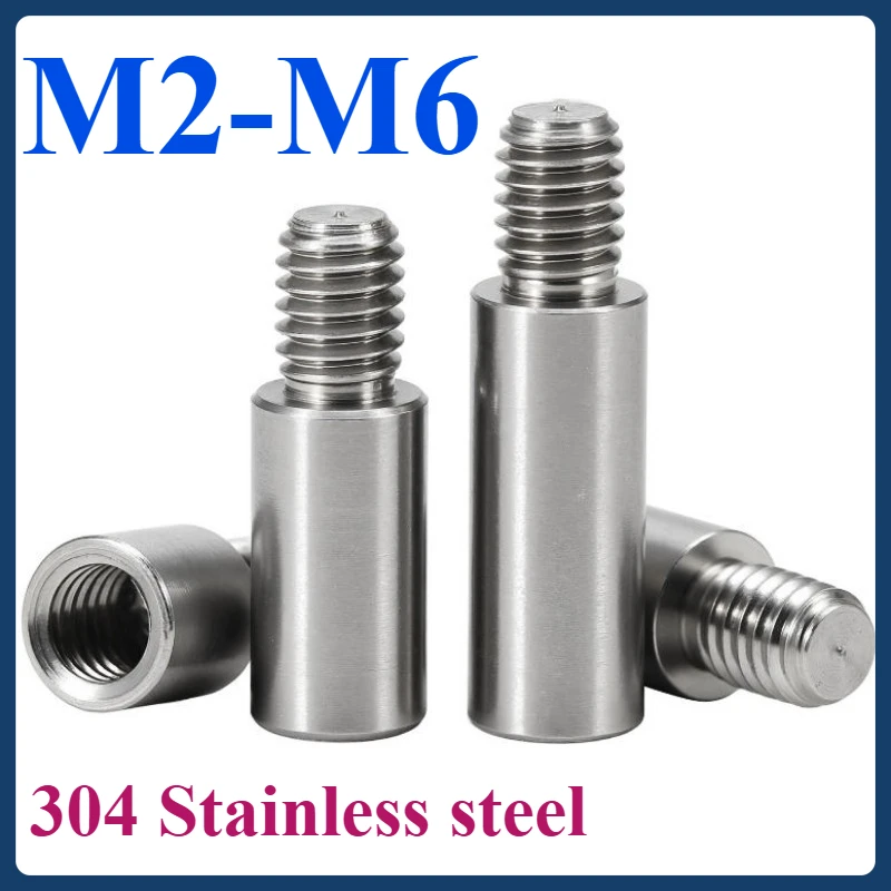 

304 Stainless Steel Threaded Pillar Round Spacing Screw Single Head Column M2 M2.5 M3 M4 M5 M6+4/6/8mm