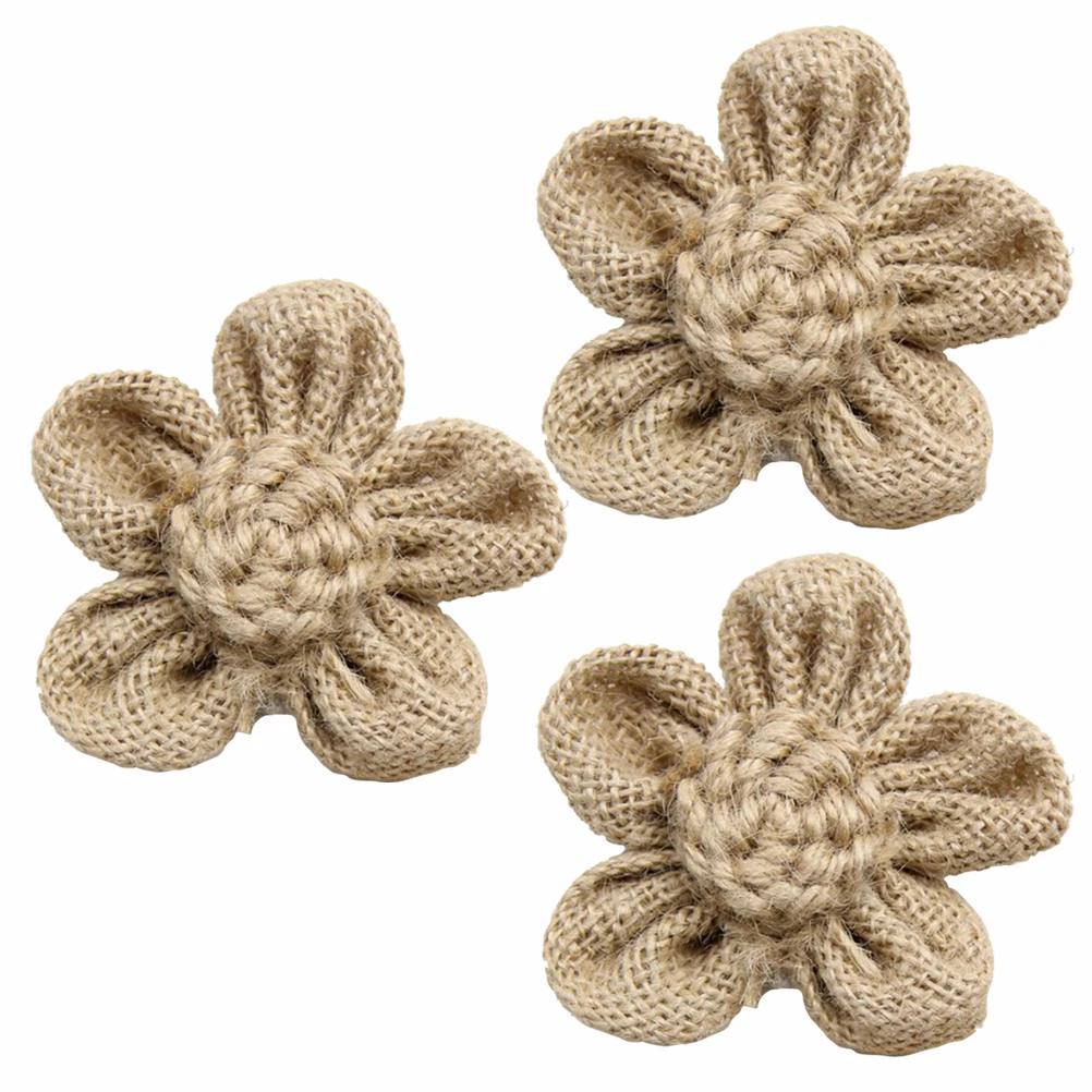 

12 Pcs Artificial Lace Roses Linen Jute Vintage Rustic Wedding Party Home Decor DIY Flowers Craft Simulated