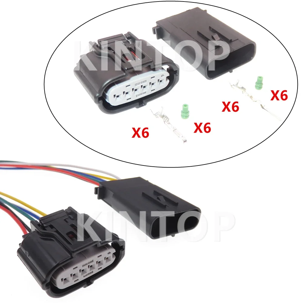 

1 Set 6 Pins Car Reversing Radar Male Plug Female Cable Socket AC Assembly 6189-7100 Auto Accelerator Pedal Wire Connector