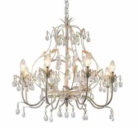 

American country French pastoral wrought iron crystal chandelier living room dining room bedroom clothing store decorative lamps