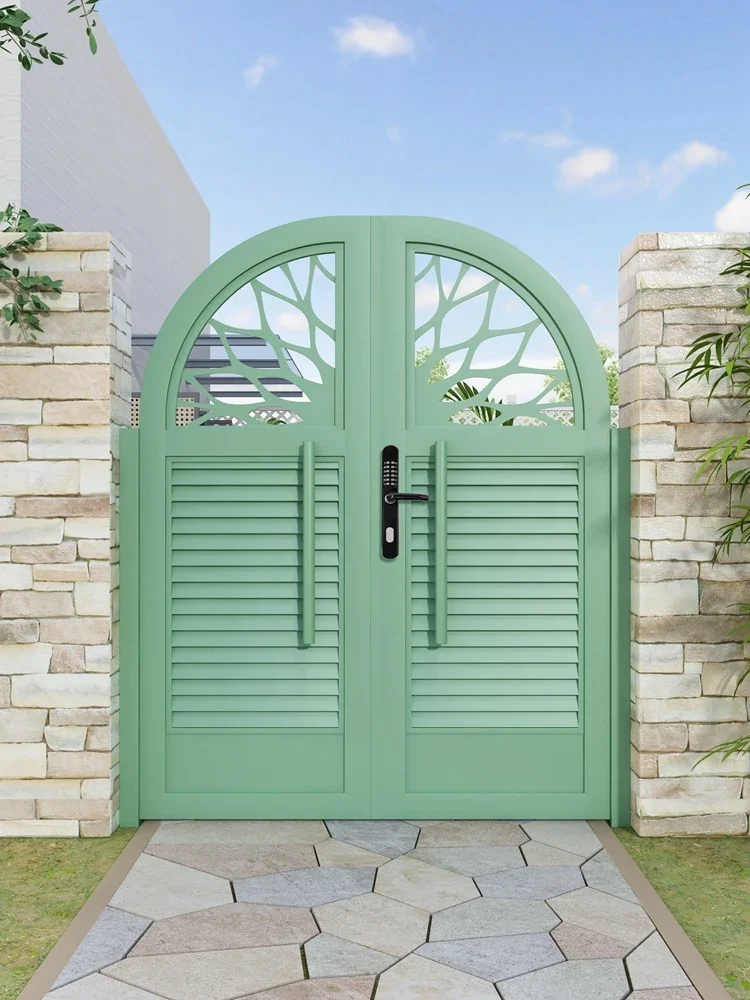 

Wrought iron outdoor courtyard door Stainless steel garden door Yard entrance Self-built door Aluminum alloy villa