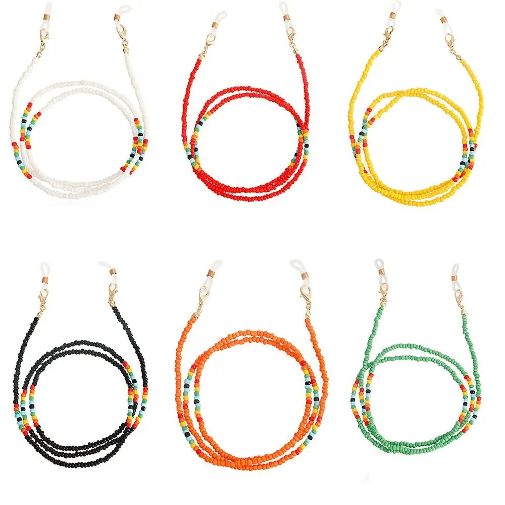 Colorful Rice Beads Eyeglass Chains Trendy Delicate Sunglasses Masking Chains Antiskid Glasses Pendant Glasses Hanging Chain