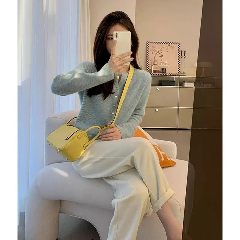 

Свитера Джемперы Кардиганы Женский кардиган Женский с длинным рукавом Полиэстер Контрастная отделка Обычный гранж Альтернатива 90-х годов Винтаж Сексуальная