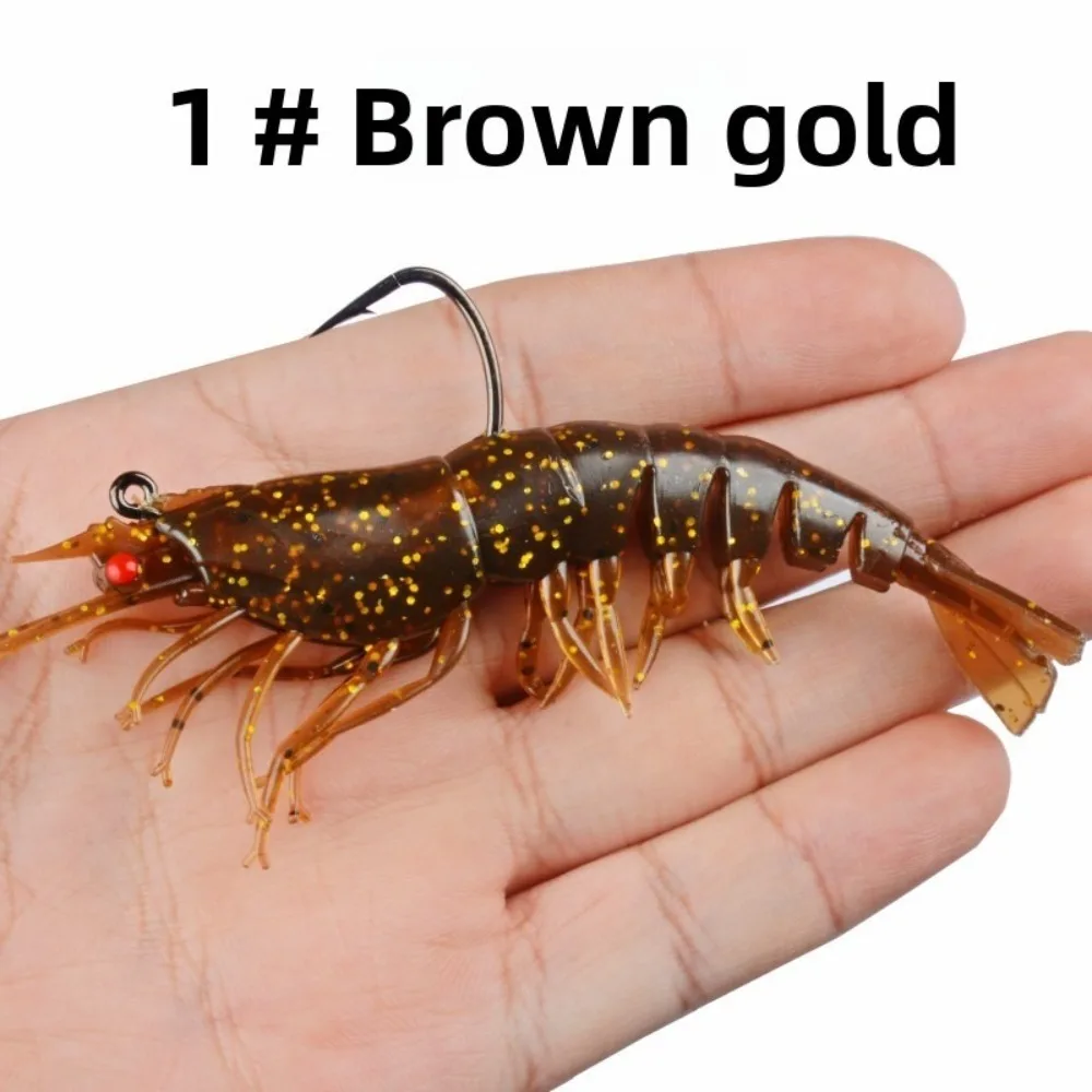 

10.5cm12g Lifelike Artificial Shrimp Lure Single Hook Soft Luminescent Fishing Lure Luminous Design Biomimetic