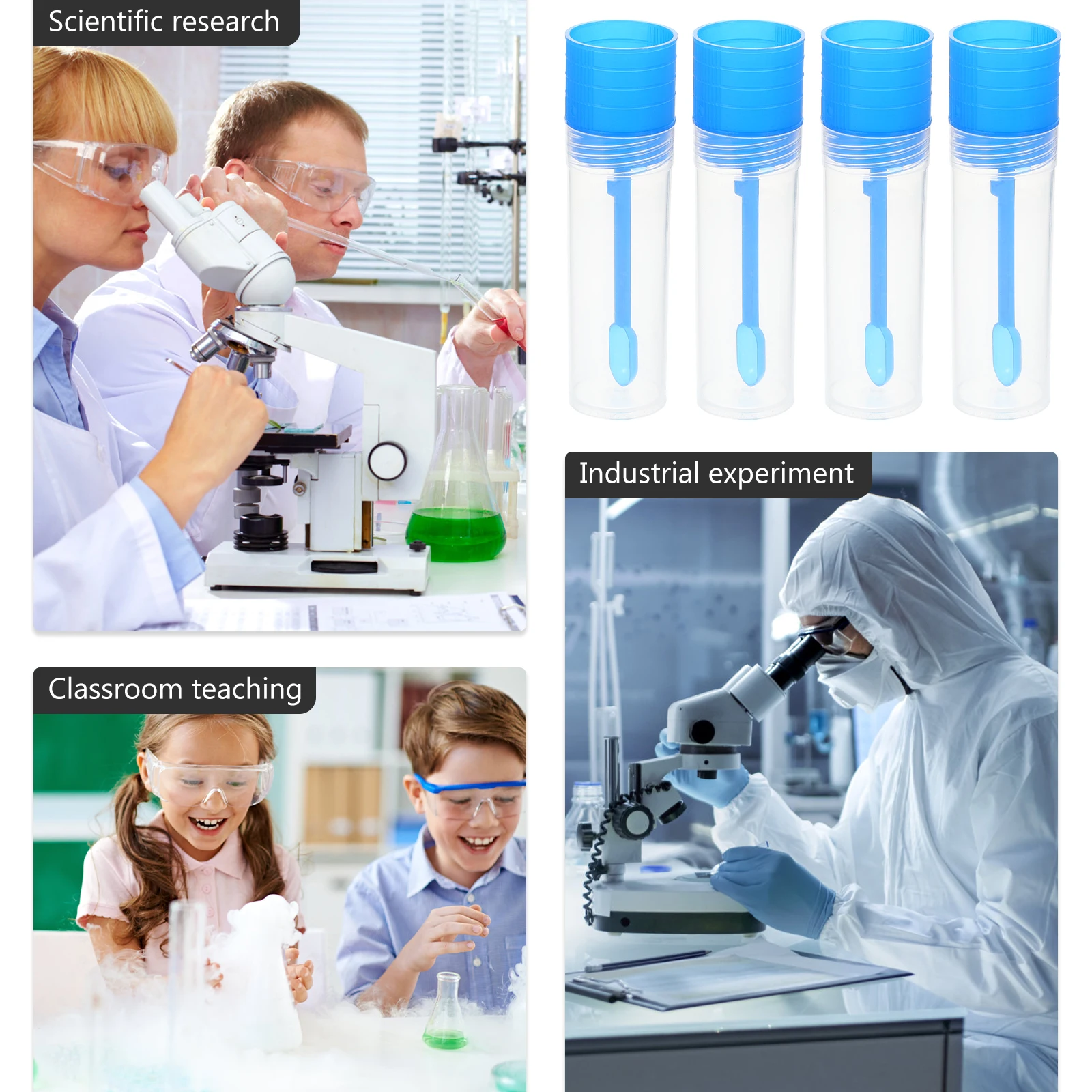 30pcs Stool Sample Cup 20Ml Medical Specimen Container Fecal Collection Kit Scientific Research Testing Plastic Cups Lid