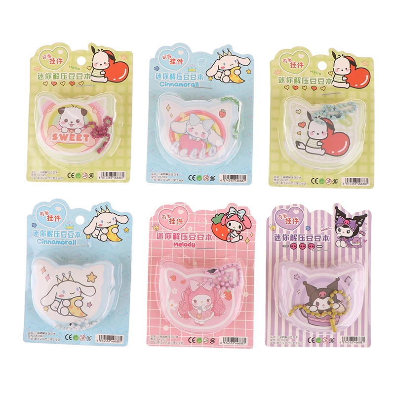 Sanrio Cute Mini Notebook Kuromi Melody Cinnamoroll Notebook New Decompression Pu Pendant Small Gift