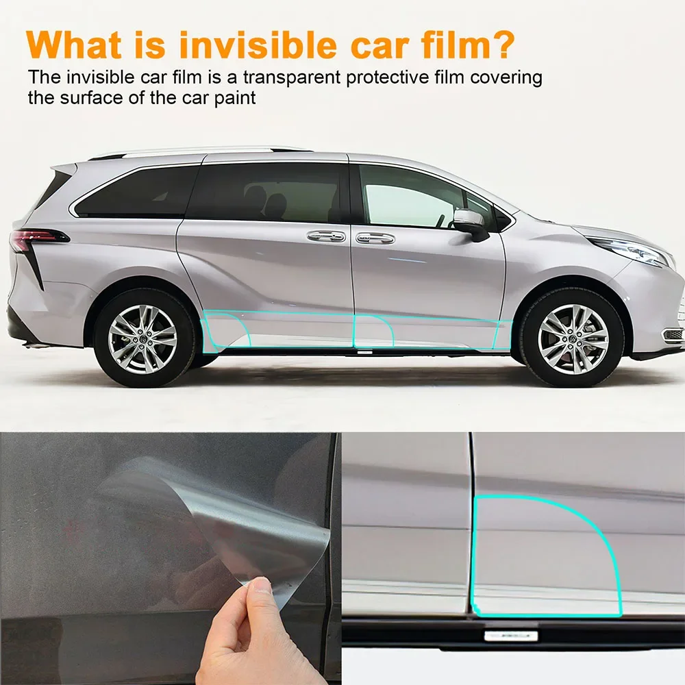 

Car Door Sills Triangle Protective Film for Toyota Sienna 2021-2024 PPF TPU Transparent Refit Sticker 8.5mil Paint Protection