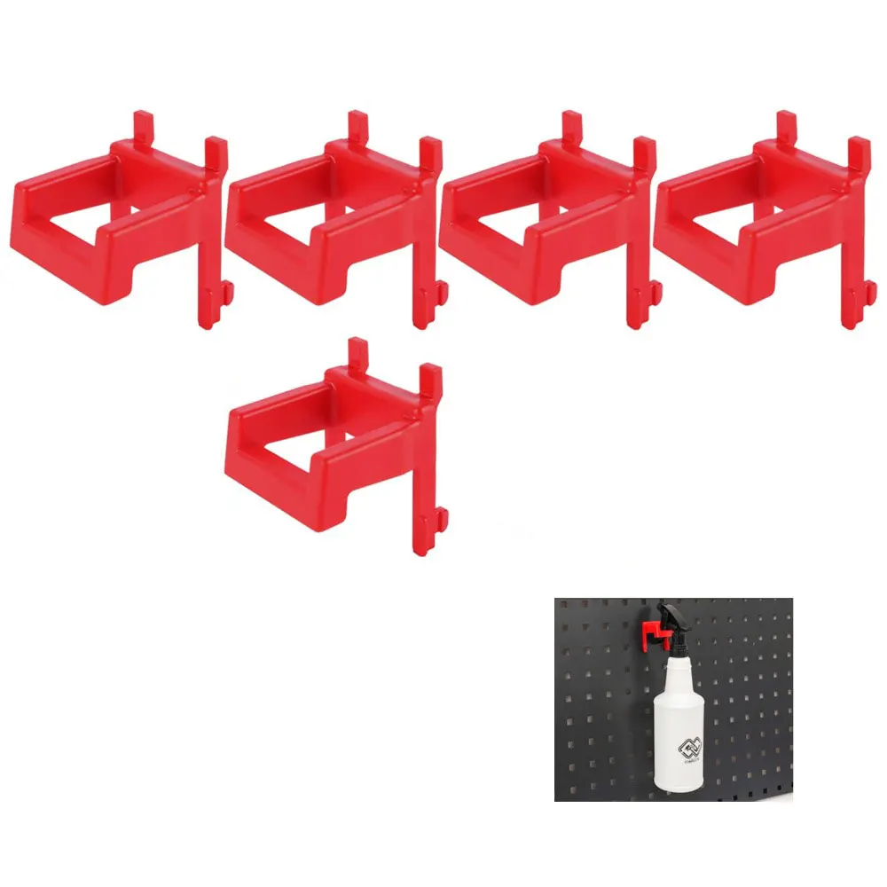 5PCS Red Garage Pegboard Hook Tool Organizer ABS Spray Bottle Hooks Wedding Decoration Hanging Sign Pegboard Hooks