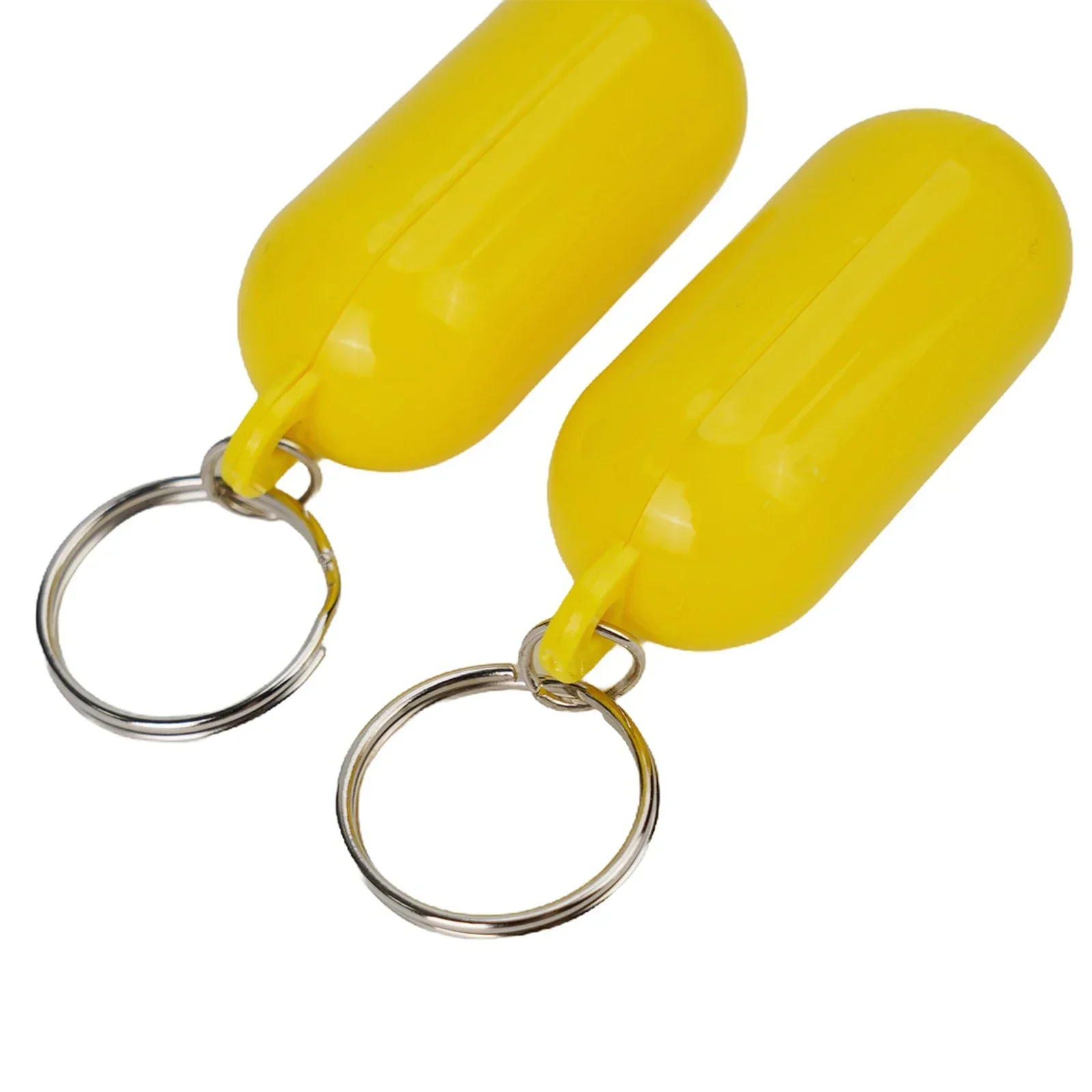 2piece 6.5×2.2cm Yellow/White Buoyant Key Ring Marine Sailing Boat Float Keychain Floating Keyring ABS Material Key Rings