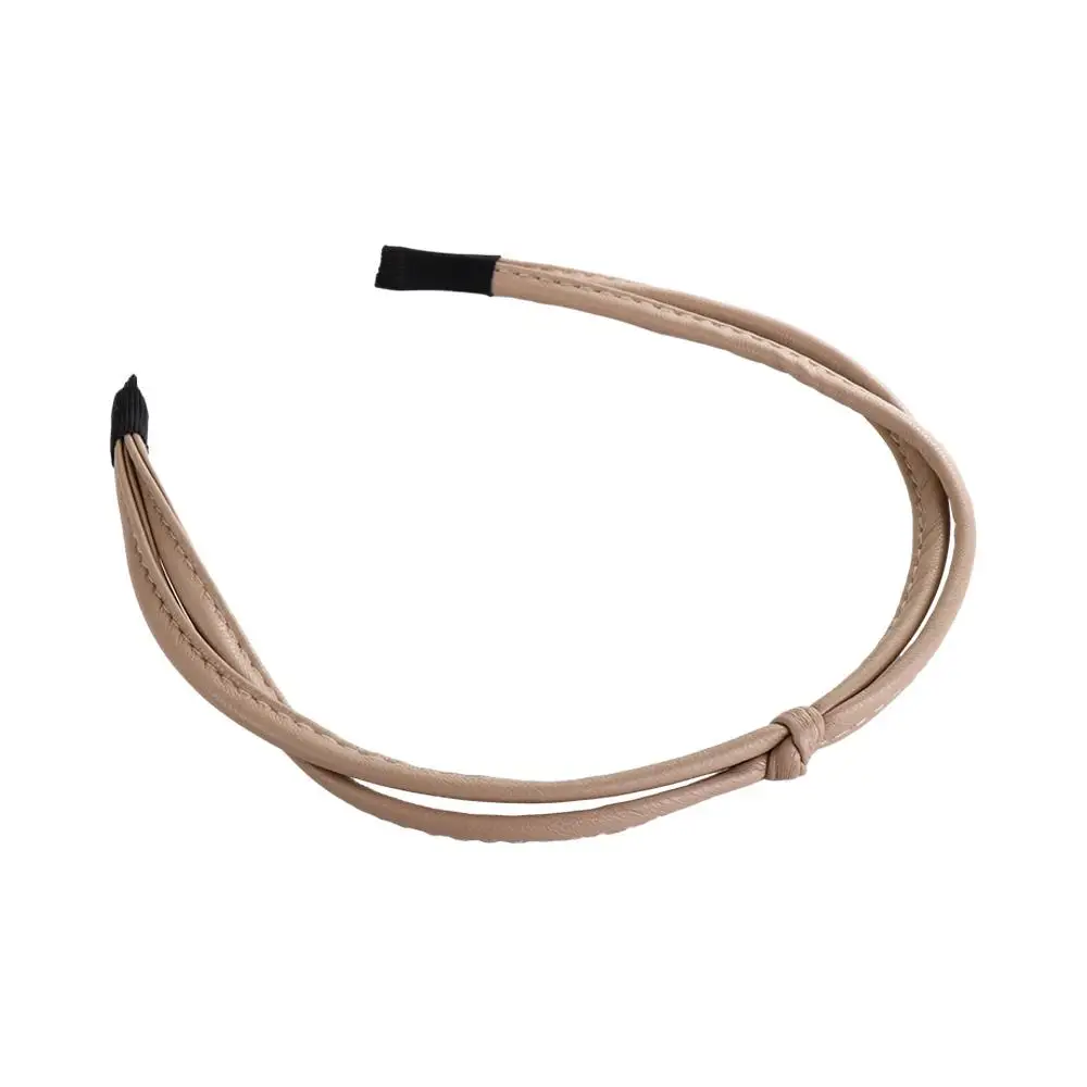 

Hair Clip Hair Hoop Knotted Gilrl Headband Thin Hair Band PU Leather Headband Female Hair Accessories Korean Style Headwear