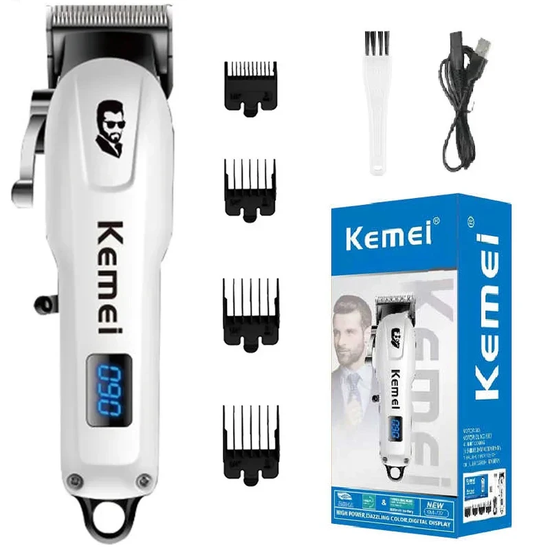 Kemei mini poderosa máquina de cortar cabelo sem fio elétrica profissional barbeiro aparador cabelo barba máquina corte cabelo recarregável
