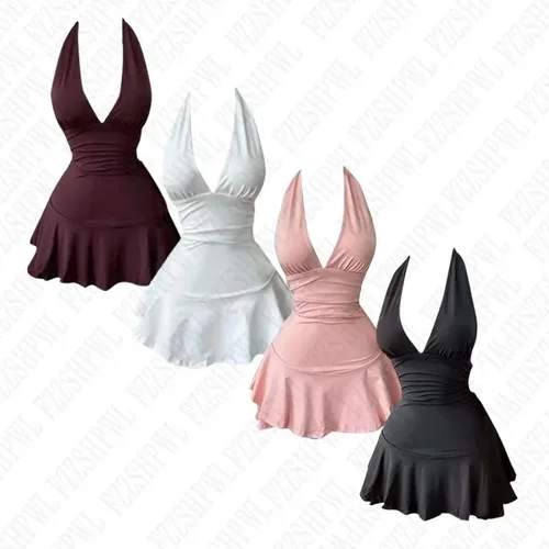 High street color sólido Harajuku estampado gráfico Punk Y2K falda Casual Hip Hop Sexy Falda plisada Vintage Grunge Goth falda con tirantes