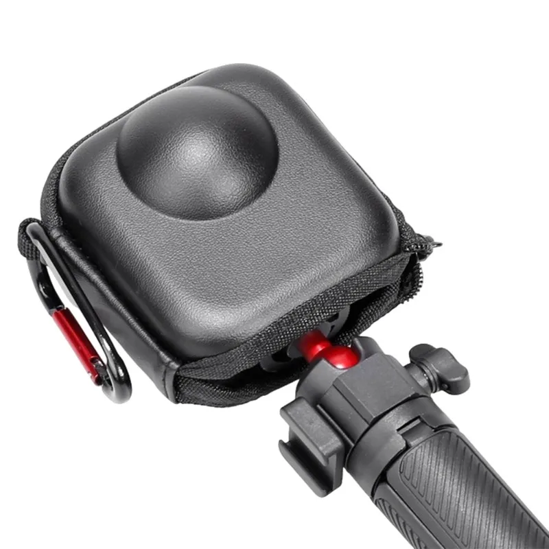 AED7-For Gopro Max 2 Case Mini Bag Panoramic Sports Camera Portable Storage Case Protective Pouch Half Zip + Lock