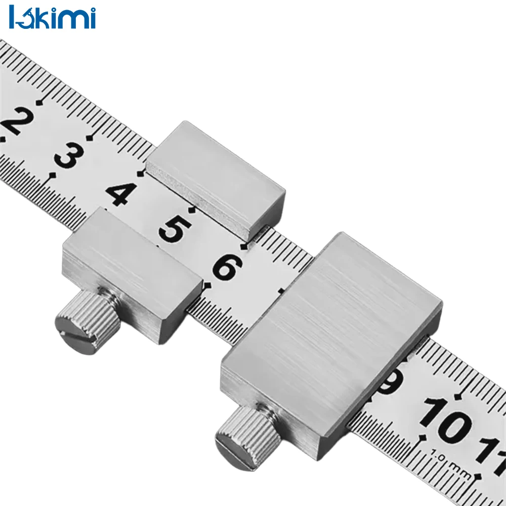 

Metal Carpentry Square Ruler with Positioning Limit Block - Woodworking Tools Measuring Marking Gauge LK-AA91