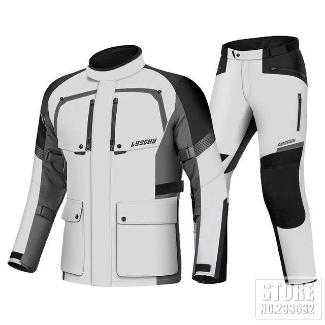 LYSCHY Motorcycle Jacket Pants Suit Cold-proof Waterproof Winter Men Motorbike Riding Moto Jacket Protective Gear Armor Clothing