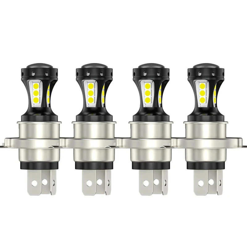 4Pcs 12V H4 18SMD LED Fog Bulb - Super Bright Car DRL Driving Lamp Motorcycle Headlight Truck Boat Trailer Spotlight Durable
