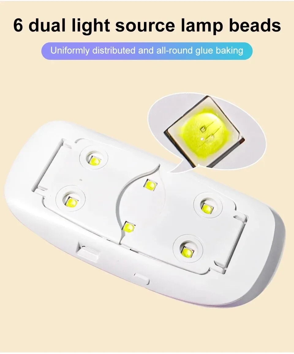 Mini-Nageltrockner, USB-UV/LED-Licht für Gel-Nägel, verstellbar, faltbar, Nagellampe, praktisch, schnell trocknend, Nagelkunst-Trockner, Maniküre-Werkzeug