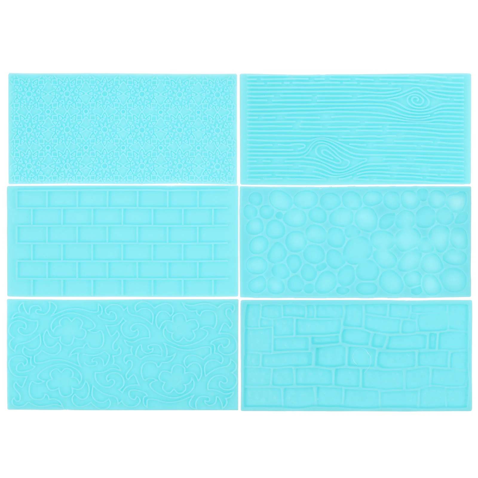 6 Pcs Ceramic Texture Template Clay Tools Dough Mats Pottery Impression Plastic Embossing Mold