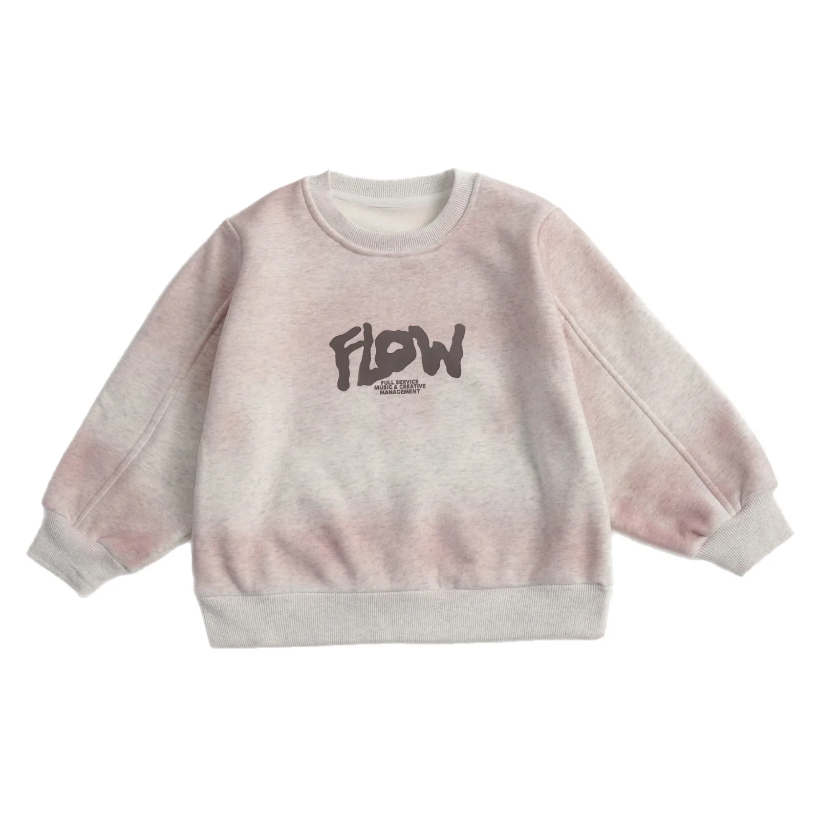 سويت شيرت مبطن بالصوف للأولاد والأطفال كوري فضفاض غير رسمي للخريف رائع عصري جديد دافئ ومريح