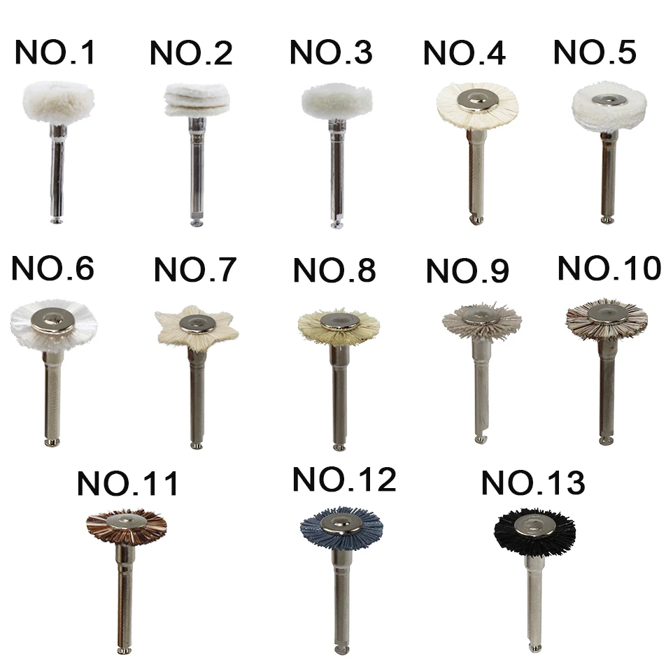 10pcs Dental Polishing Wheel Wool Cotton Brushes Polishing Brush Felt For Low Speed Handpiece Dentist Tools