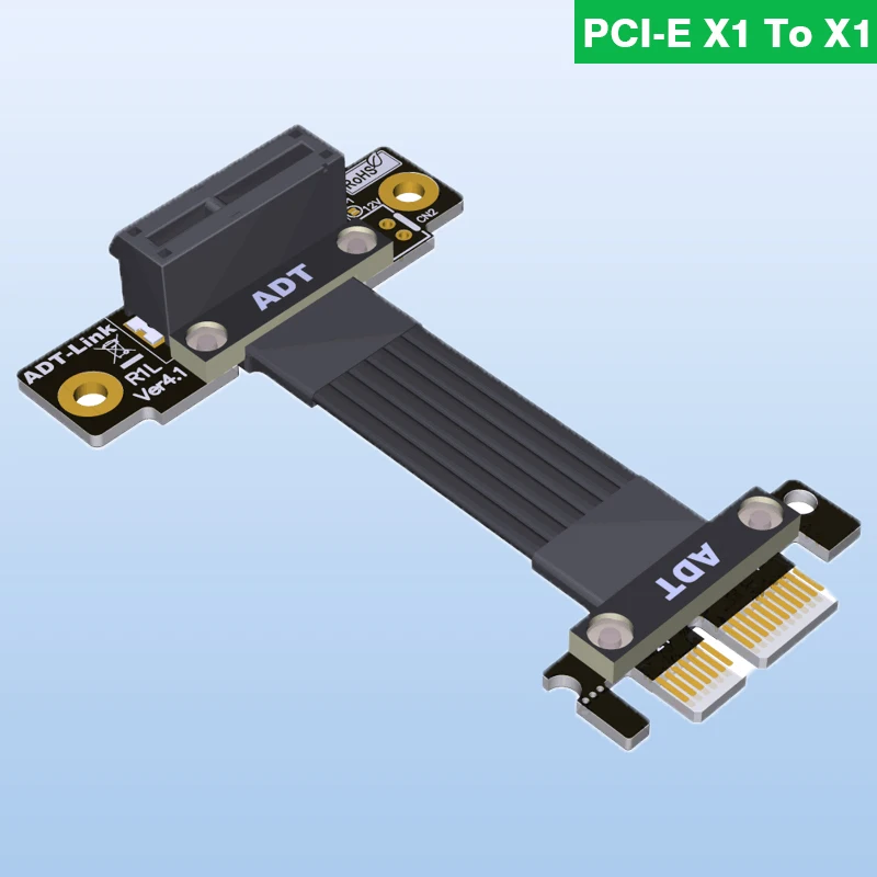 

PCI-E X1 To X1 Turn 90 Degree Dual Right Upright Angle Extension Cables PCIe 4.0 X1 (16G/bps)