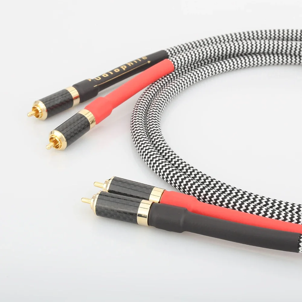1 Pair Hifi Audio Silver Plated Stereo RCA TO RCA Phono Interconnect Cable Male to male Audio Cable HIFI