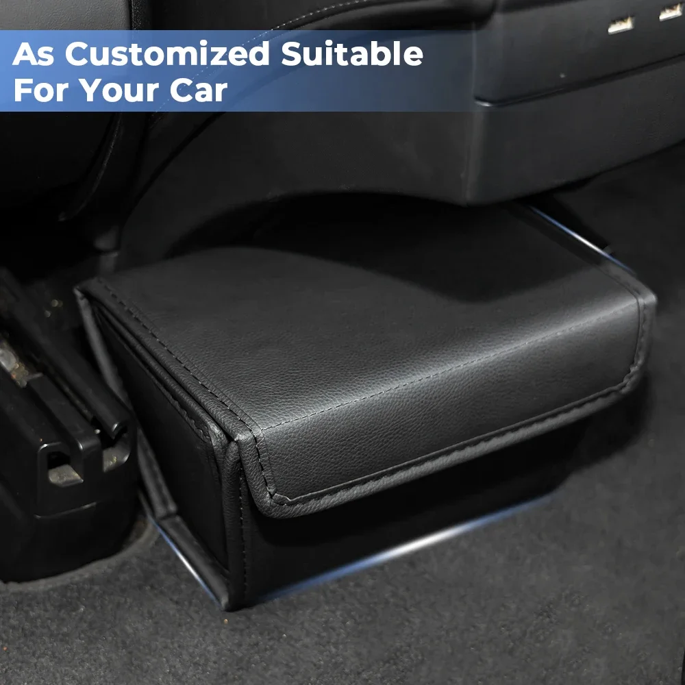 Car Under Seat Storage Box per Tesla Model Y organizer sedili posteriori anteriori scatole PU Leather Auto Interior Model Y accessori per Auto