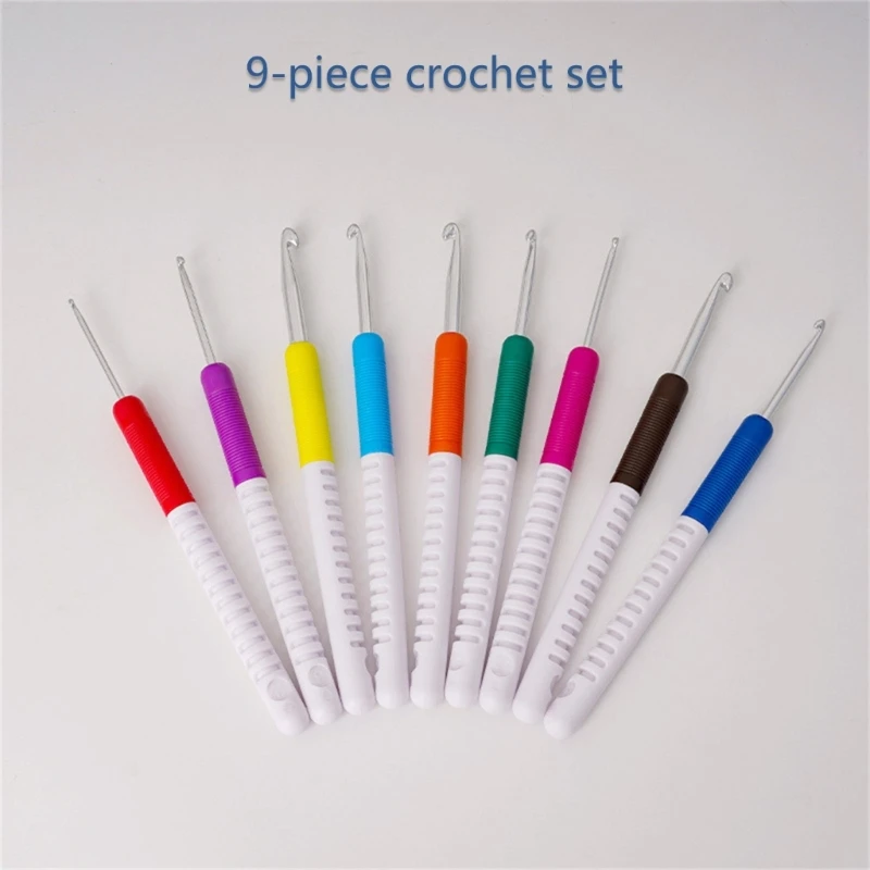 

9 Pcs 2.0mm-6.0mm Crochet Needle Set Ergonomical Crochet Hook Multifunctional Knitting Needle Crochet Supplies for Craft