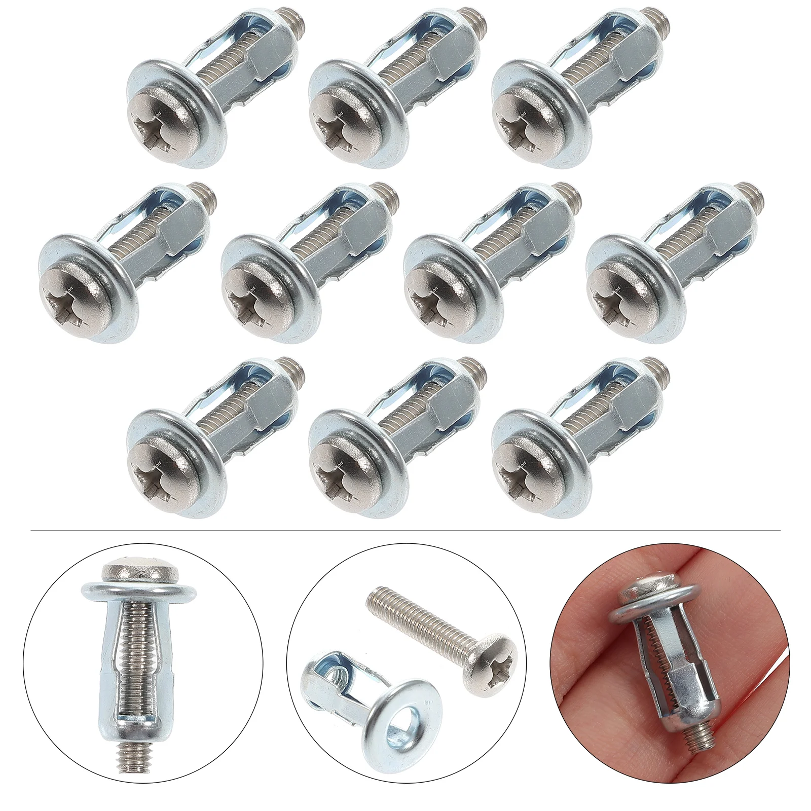 

10 Pcs Metal Hollow Door Anchor Threaded Screw Nuts Fasteners for Steel Jack Fixing Expansion Electric Car