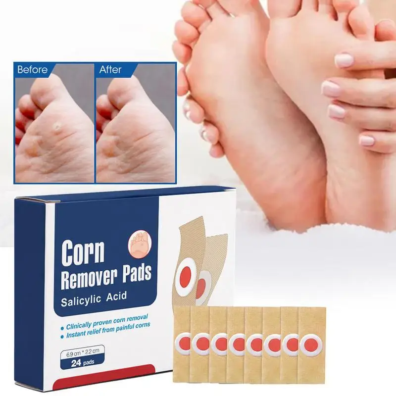 Foot Corn Remover 24pcs Gentle Callus Removal Toes and Feet Removes Corns Fast and Provides Cushioning Protection Against Shoe