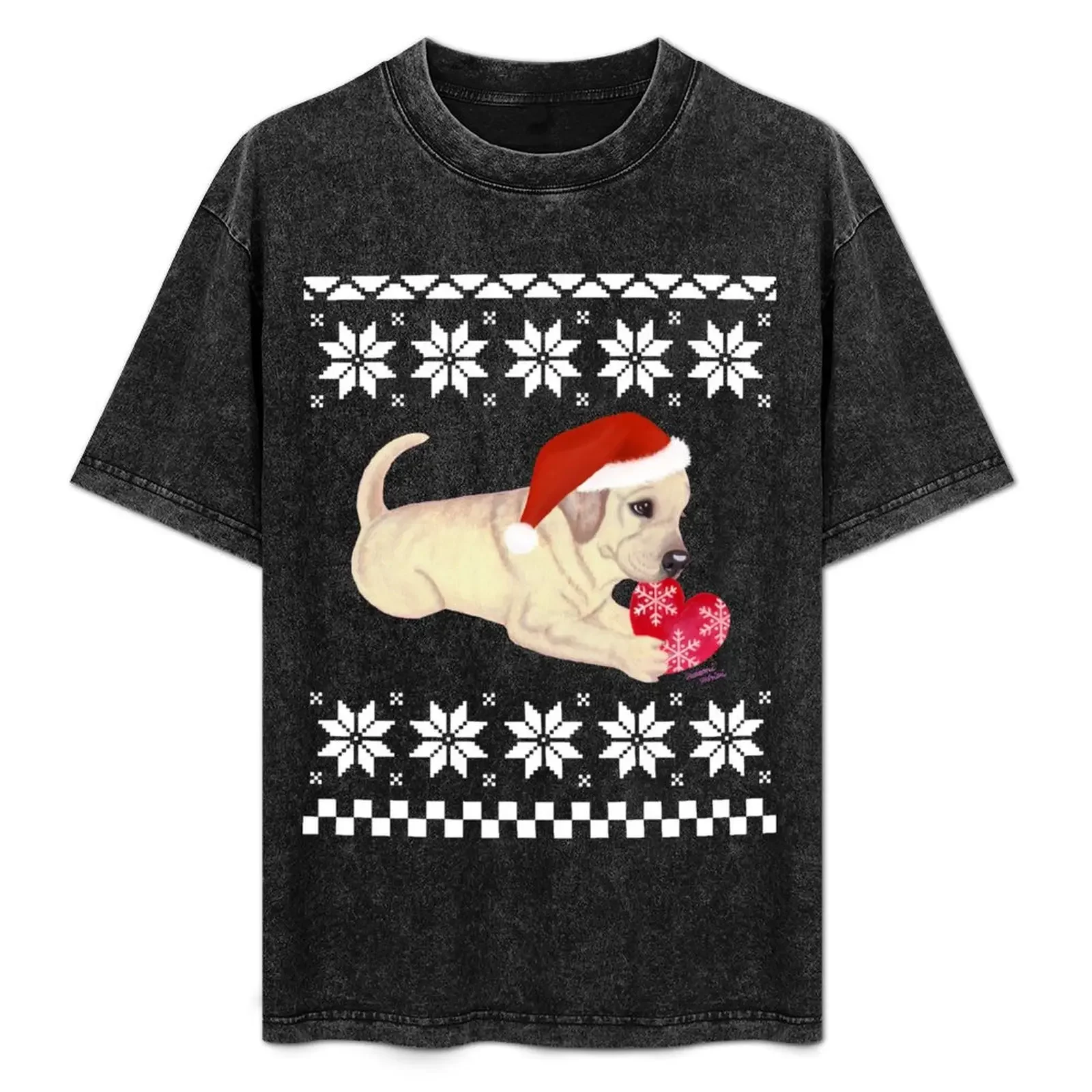 

Yellow Labrador Puppy Christmas Painting T-Shirt Louboutins sports fans t shirts for men cotton