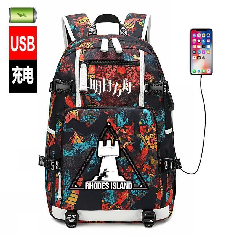

Arknights Game Merchandise Amiya Unisex Couple Student Backpack Casual Double Shoulder Bag Large Capacity Tren