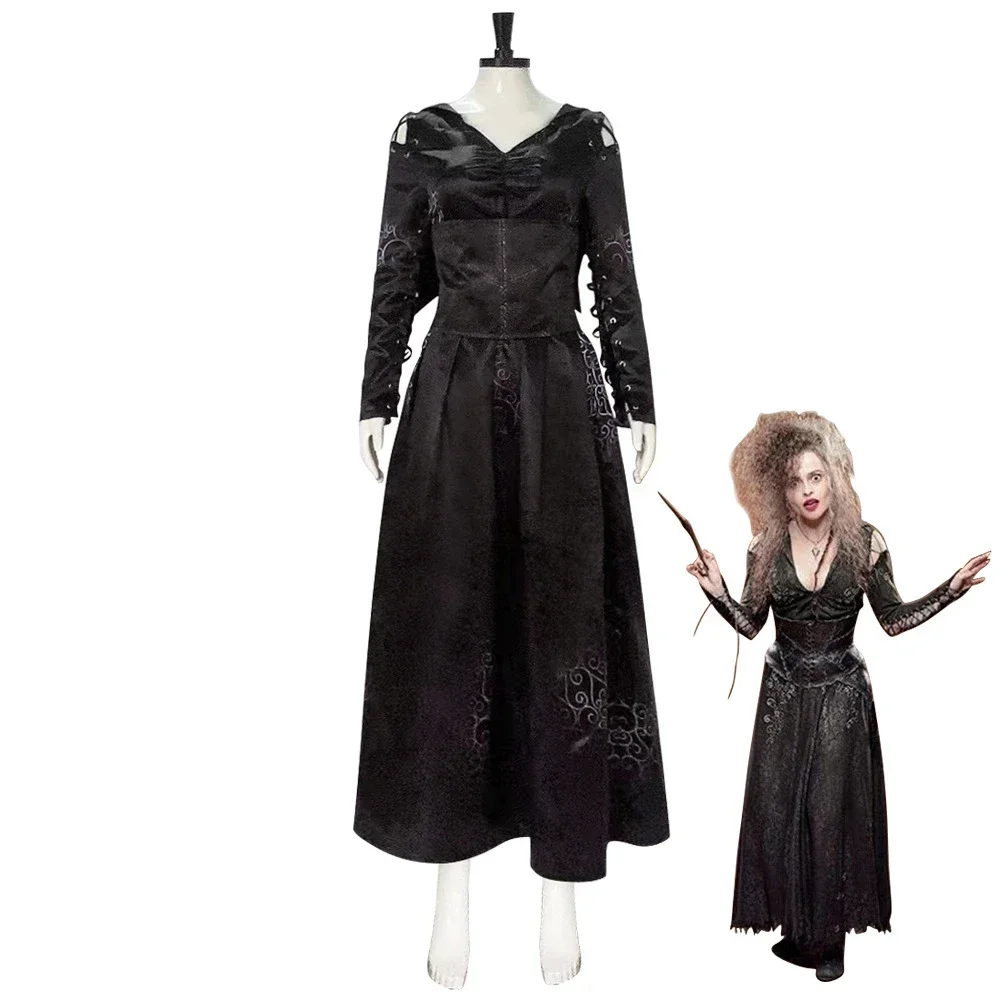 

Bellatrix Cosplay Lestrange Cosplay Magic Movie Costume Halloween Carnival Party Disguise Roleplay Suit For Female Women Adult