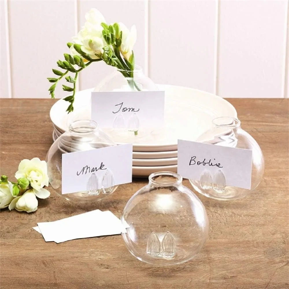 

Vase/place Card Holders-Set of 4, 3 inches Height x 3.5 inches Diameter, Clear