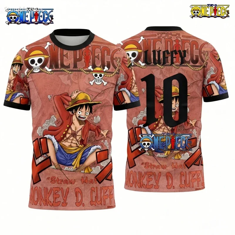 Herren One Piece Anime T-Shirt mit Franky Builder Aufdruck Jungen Kleidung Mädchen Kurzarm Herren Trikot Lässig Leichtgewichtig