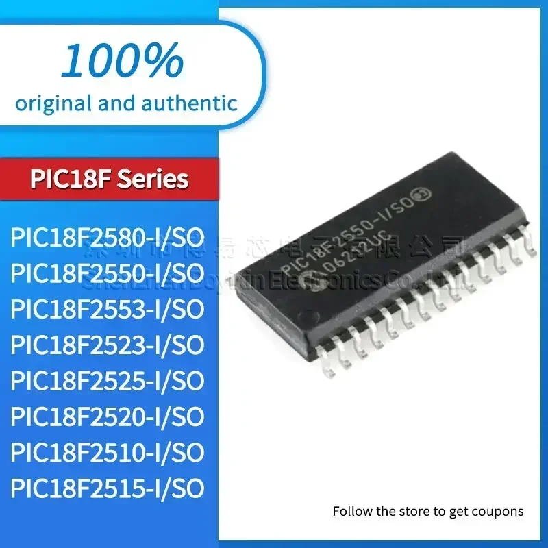 

PIC18F2515 PIC18F2510 PIC18F2520 PIC18F2525 PIC18F2523 PIC18F2553 PIC18F2550 PIC18F2580-I/SO new version