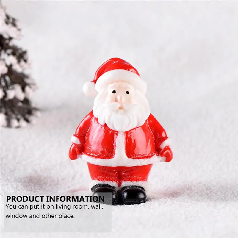 12 pezzi bottoni natalizi Flatback ornamenti di babbo natale in miniatura decorazione della casa di natale figurine in miniatura di natale