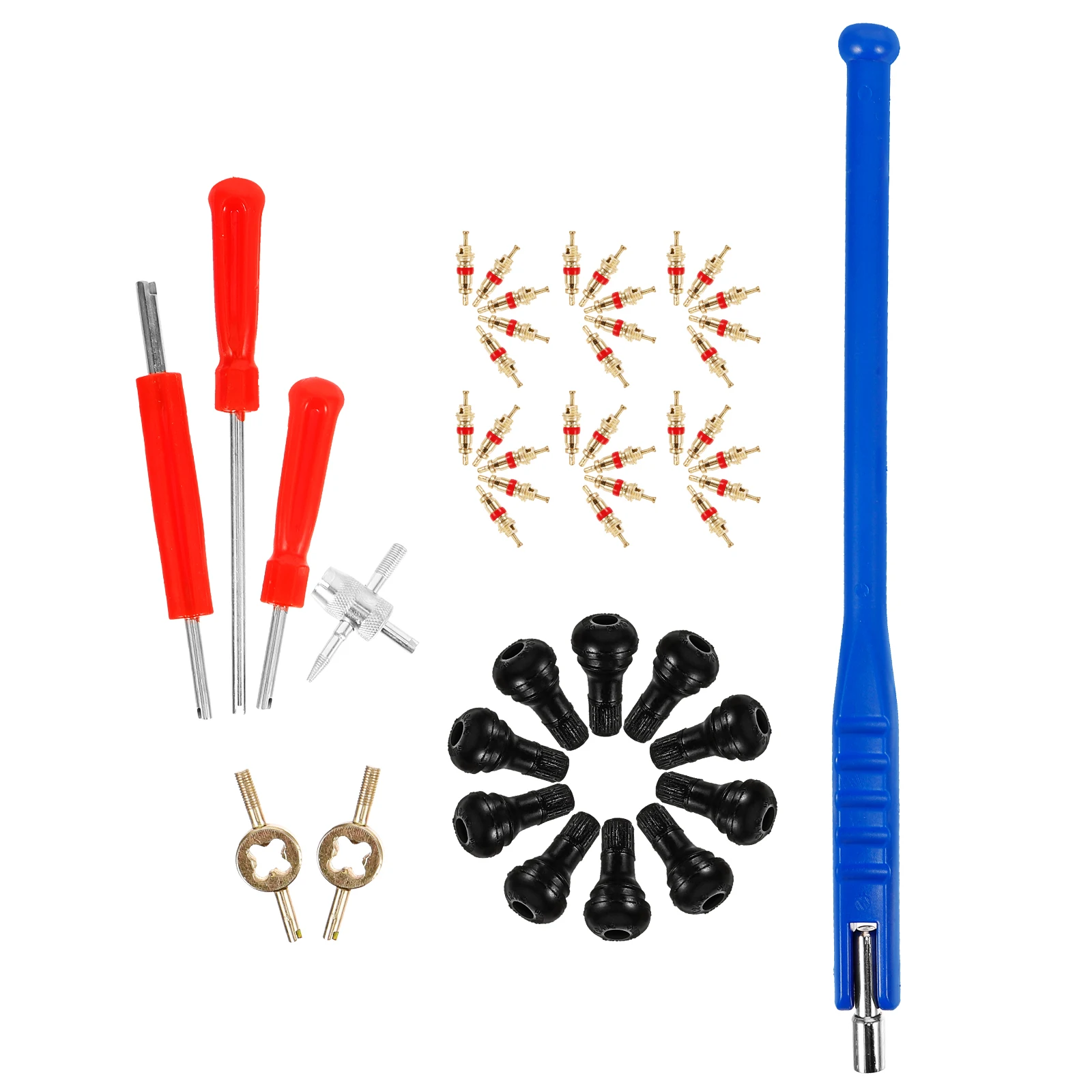 

1 set Set Repair TR412 Tyre Valve Removal Valve Stem Tool Core Wrench Blue Rod Tire Stem Bike Tools