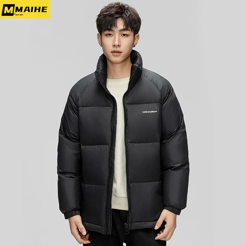 Chaqueta de plumón de pato para hombre, abrigo corto ultraligero de marca coreana, alta calidad, 2023, invierno, 90%