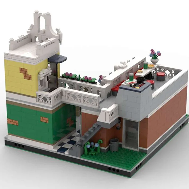 Modelo City Street View, ladrillos de construcción MOC, restaurante y tienda de mascotas, tecnología Modular, regalos, vacaciones, montar, juguetes para niños, traje