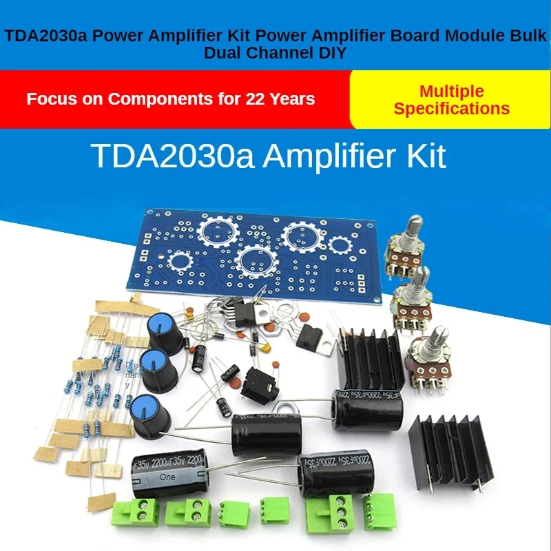 TDA2030a Amplifier Kit, DC9-15V Amplifier Board Module, Spare Parts, Dual Channel for DIY