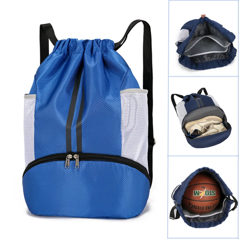 

Outdoor Men Sports Bags Large Football Basketball Bag Gym Swimming Drawstring Bag Women Camping Waterproof Shoes Oxford Backpack