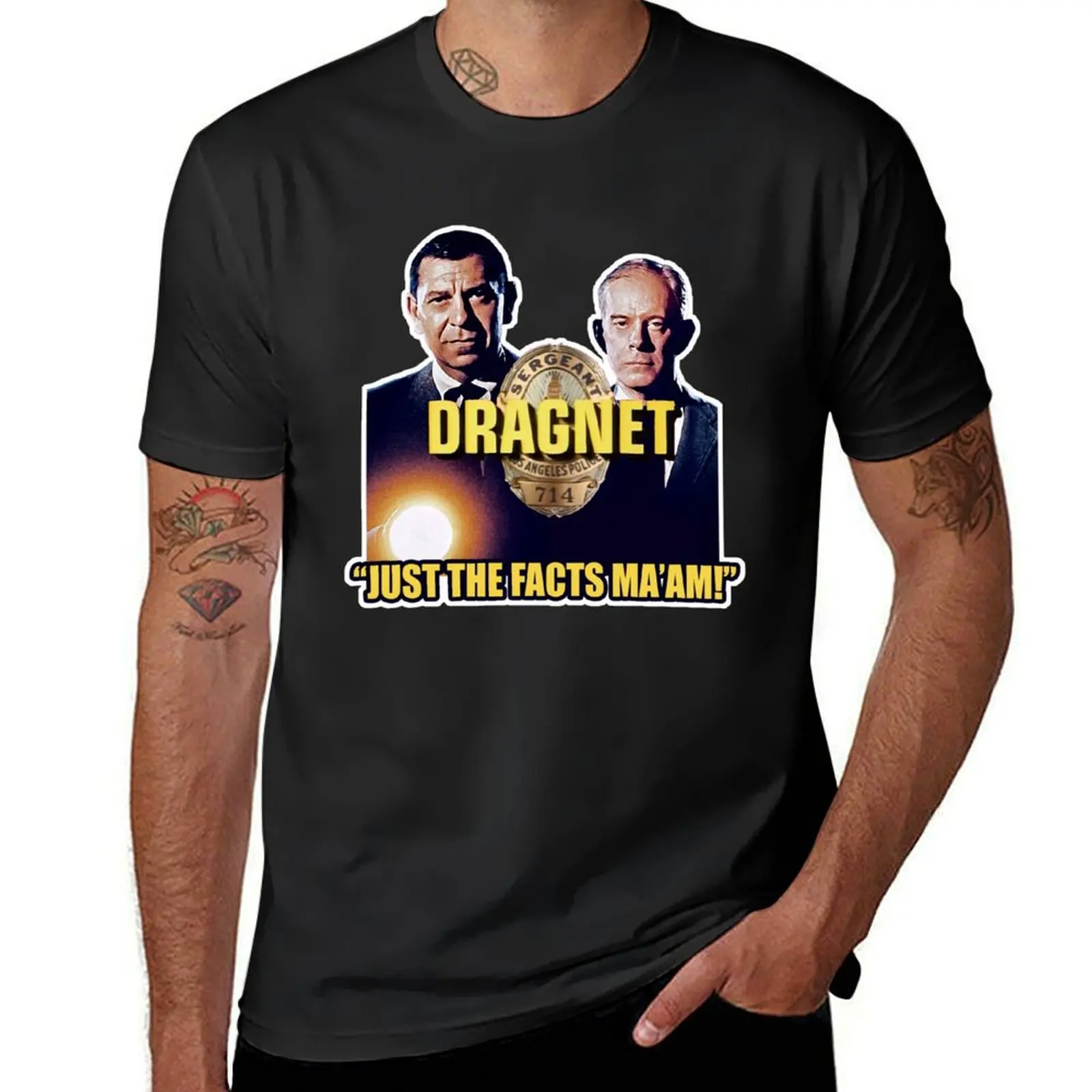 Just the Facts Dragnet Tribute T-Shirt summer tops shirts graphic tees aesthetic clothes mens clothing