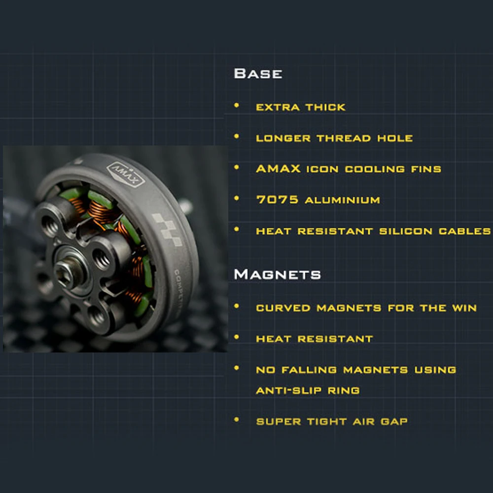 AMAX 1303 3 حفرة M1.4 Φ6.6mm/4 حفرة M2 Φ 9mm المحرك الراقية العنيفة الدقة الديناميكية موازنة كفاءة معبر وضع الطائرة بدون طيار #4
