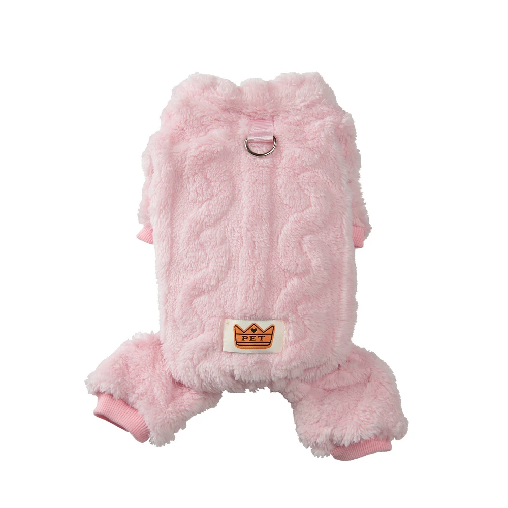 Soft Dog Clothes For Winter Warm Puppy Jumpsuit With D-ring Flannel Fleece Pets Sweater For Small Medium Dogs Yorkshire Pug Coat