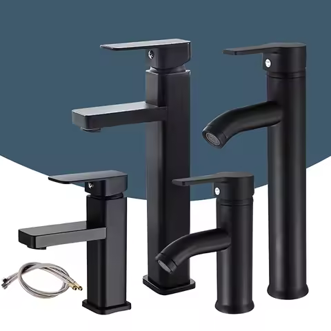 Basin Sink Faucet Cold Hot Water Mixer Tap Single Handle Deck Mounted Washbasin Tap Bathroom Kitchen Accessories